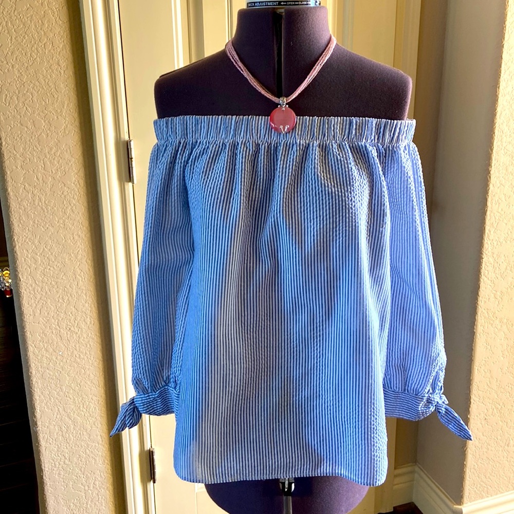 Light-Weight Blue-Striped Top